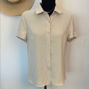SHEIN | Women’s Tan Polo Collar Button Down Shirt Size Medium